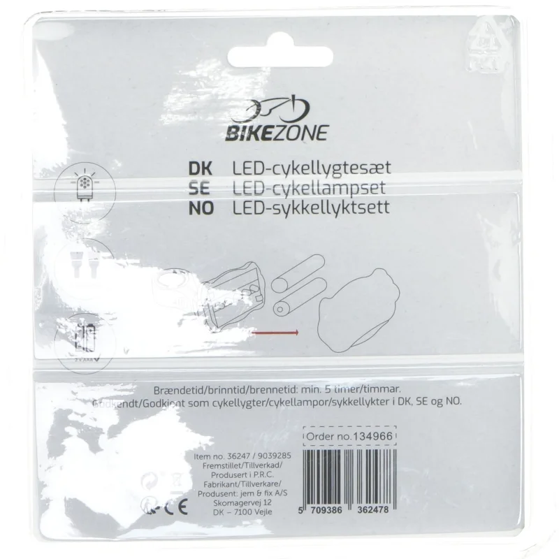 LED cykellygtesæt fra Bikezone