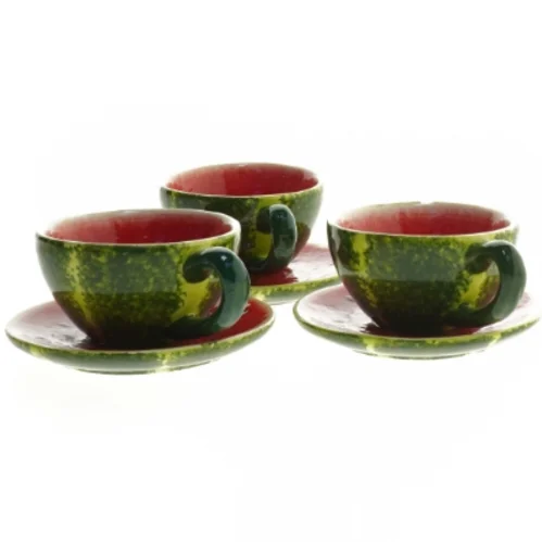 Sæt af kopper med underkopper (str. Ø 9,5 cm og ø 13 cm)