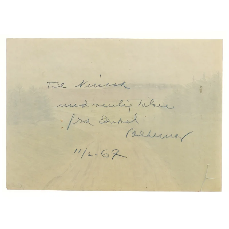 Tegning af landskab (str. 30x42 cm)