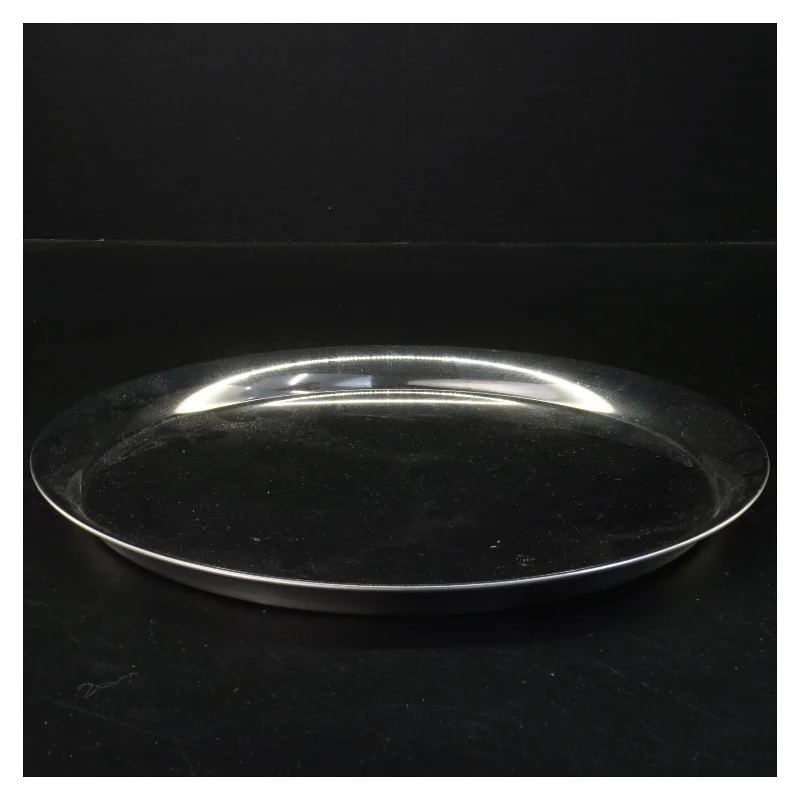 Rundt stål serveringsfad (str. Ø 26x1 cm)