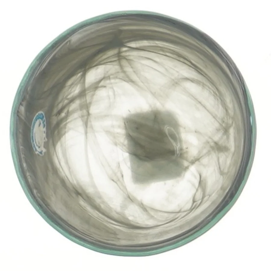 Glasvase med swirl-mønster (str. Ø 10 cm)