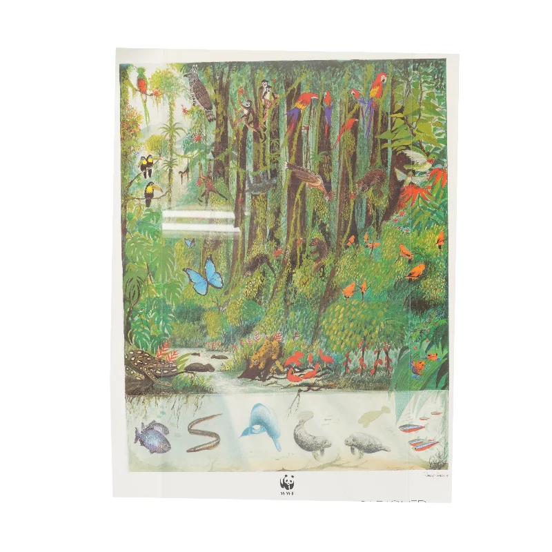 WWF plakat med regnskovsmotiv fra WWF (str. 50x70 cm)