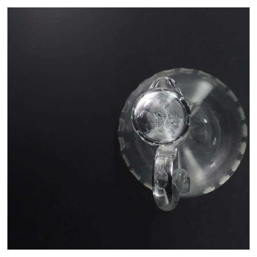 Glashane kande (str. 24 cm uden låg. 15 cm i diameter)