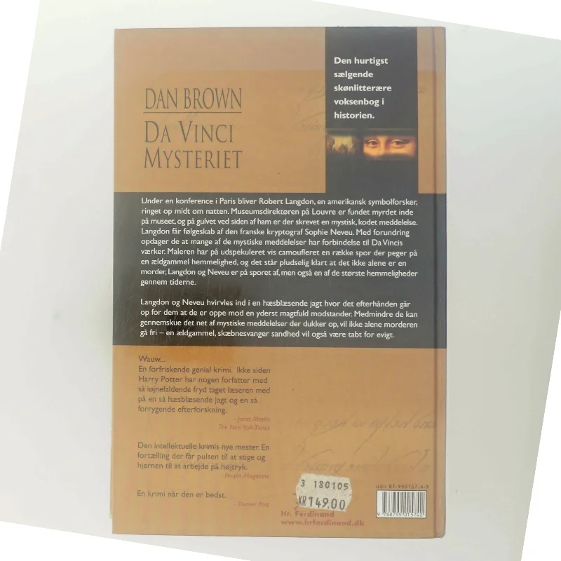 Da Vinci Mysteriet af Dan Brown (Bog)