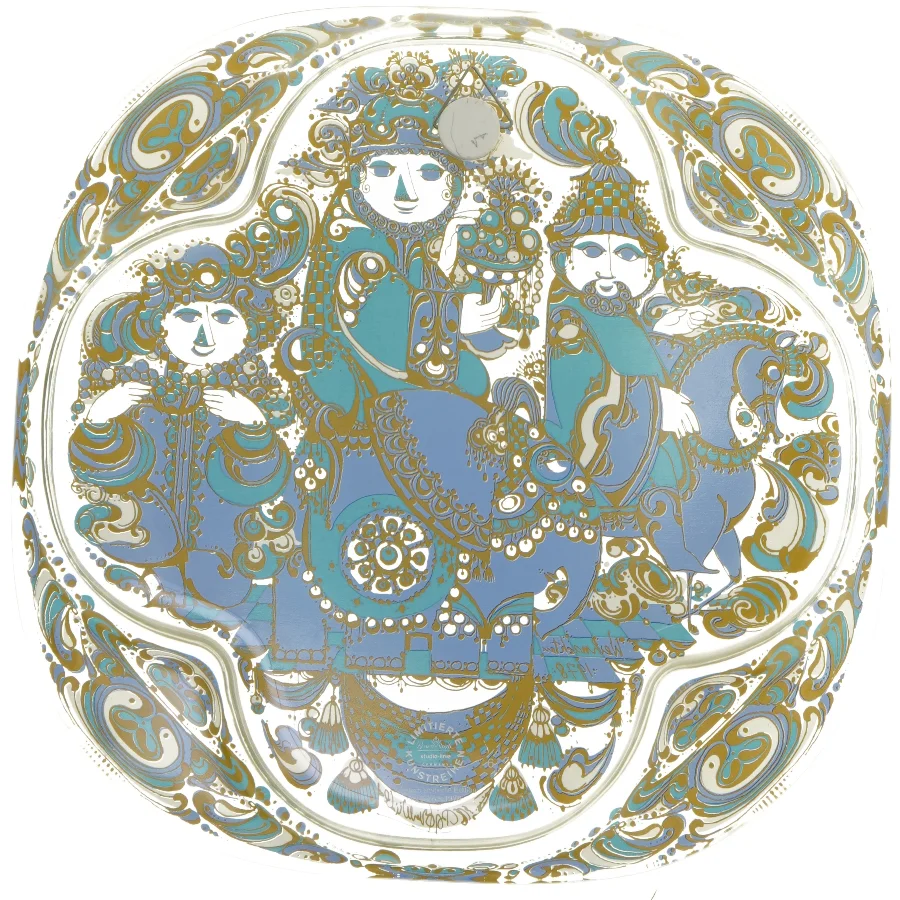 Rosenthal juleplatte 1978 fra Bjørn Wiinblad i original emballage (str. 29x29 cm)