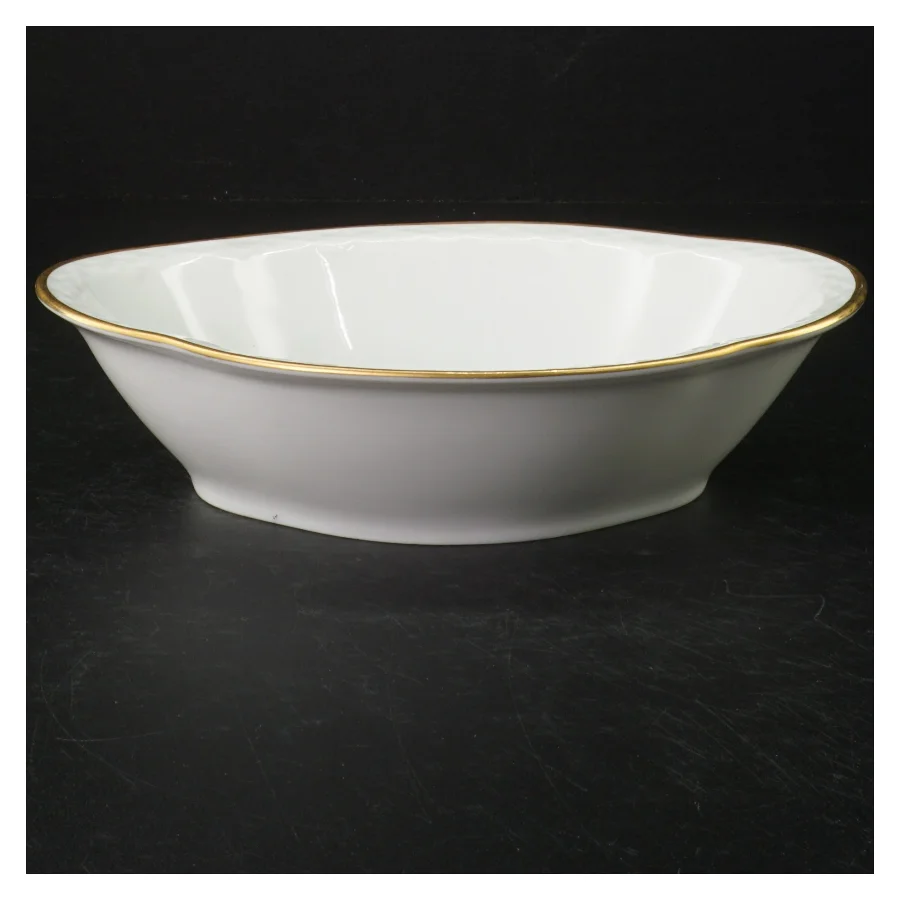 Porcelænsskål med fugledekor fra B&G (str. 22 x. 17 cm. h. 5,5 cm)