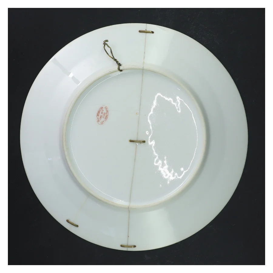 Porselænstallerken med blomstermønster (str. Ø 23 cm)