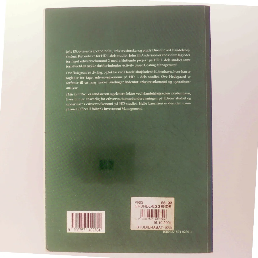 Grundlæggende erhvervsøkonomi : særtryk af kapitel 1, 2 & 8 (Særtryk) (Bog)