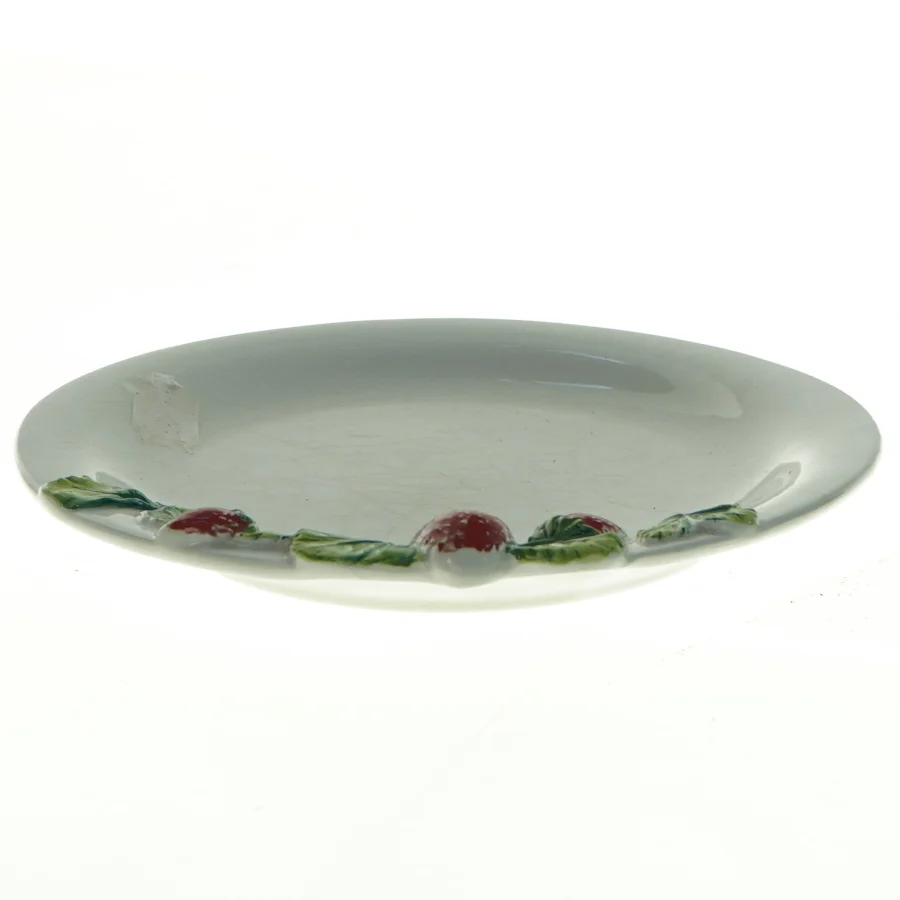 Dekorativ keramiktallerken med jordbær (str. Diameter 21 cm)