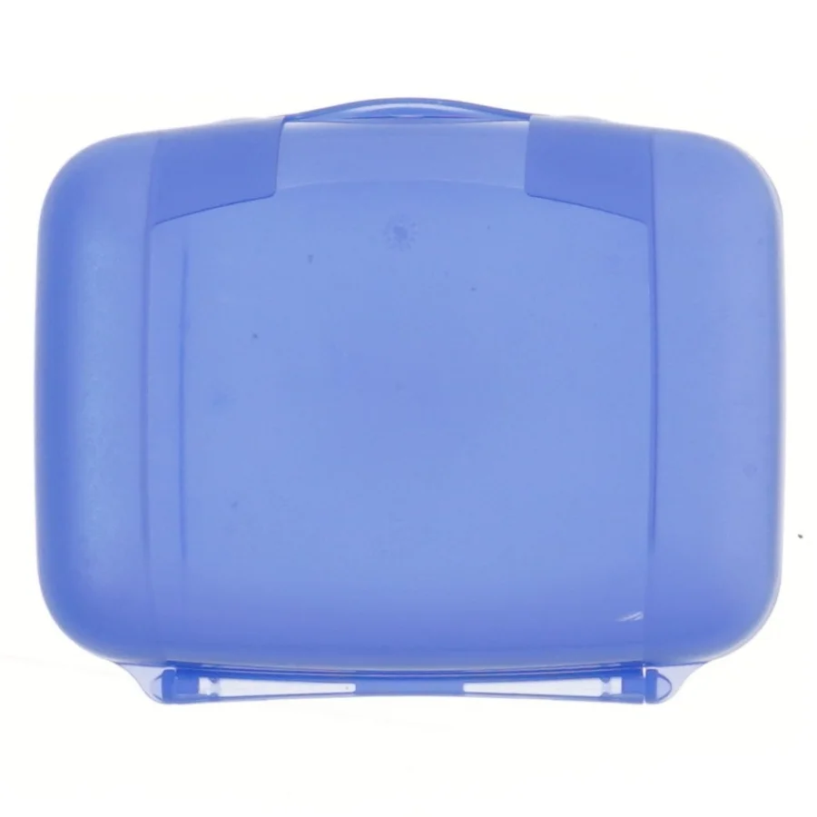 Blå madkasse fra Tupperware (str. 13x16x5 cm)