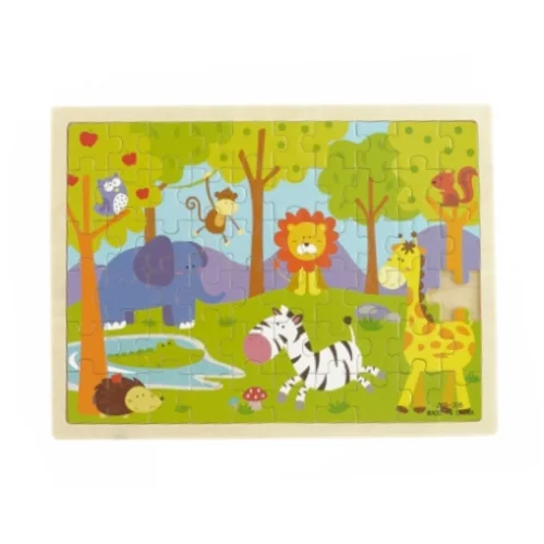 Puslespil i træramme, mangler en brik