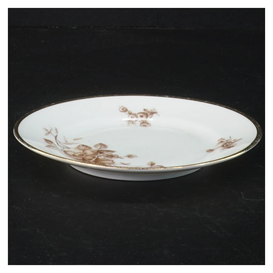 Porcelænstallerkener med blomstermotiv (str. Ø 15 cm)