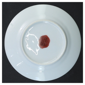 Porcelænstallerkener med blomstermotiv (str. Ø 15 cm)