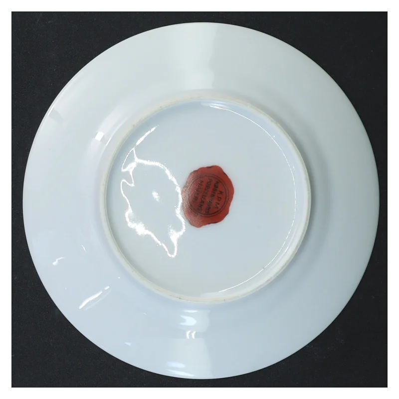 Porcelænstallerkener med blomstermotiv (str. Ø 15 cm)