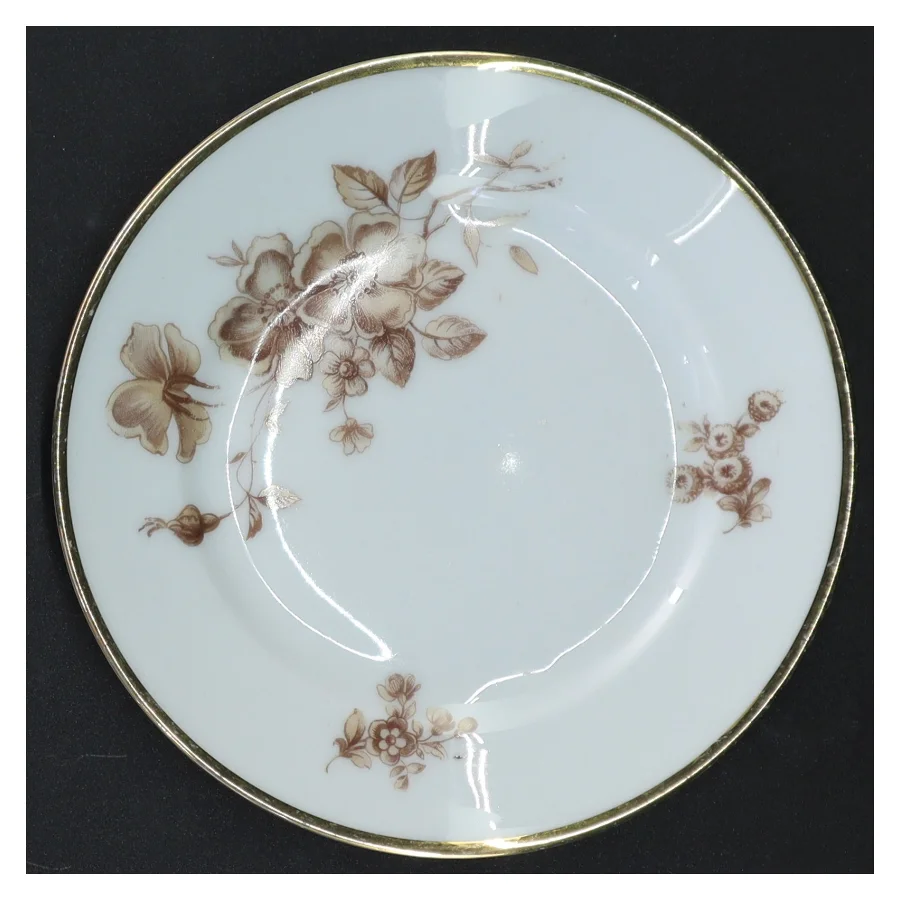 Porcelænstallerkener med blomstermotiv (str. Ø 15 cm)