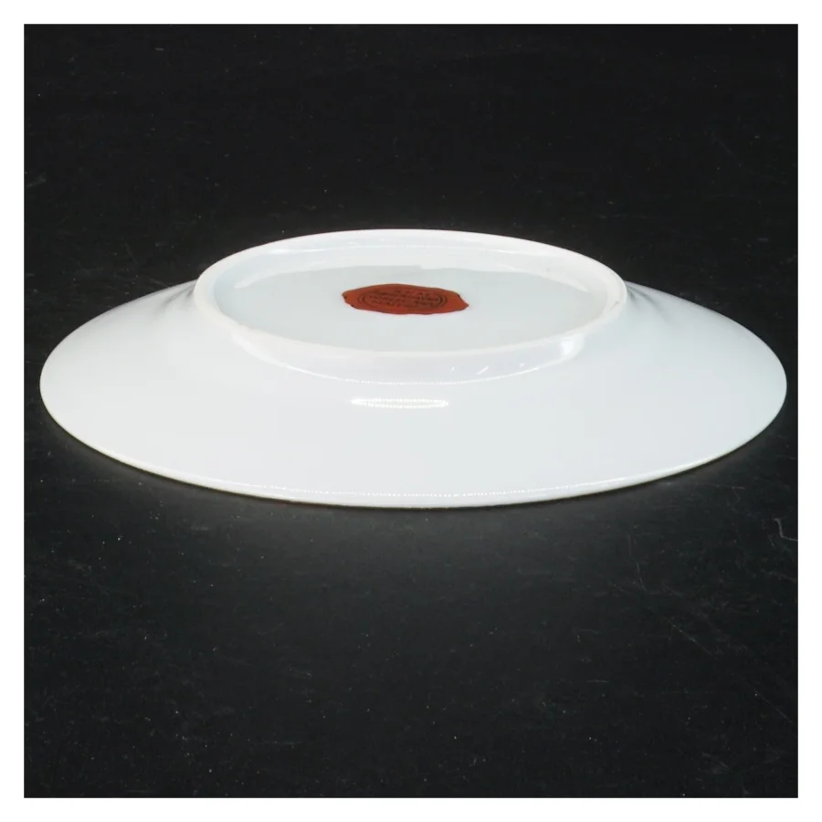 Porcelænstallerkener med blomstermotiv (str. Ø 15 cm)