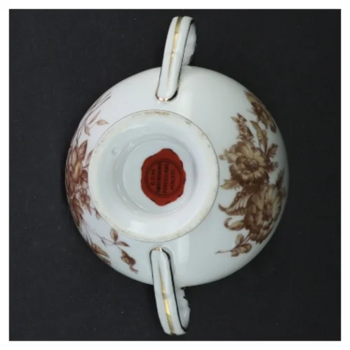 Porcelænssukkerskål med låg (str. Ø 11 cm)