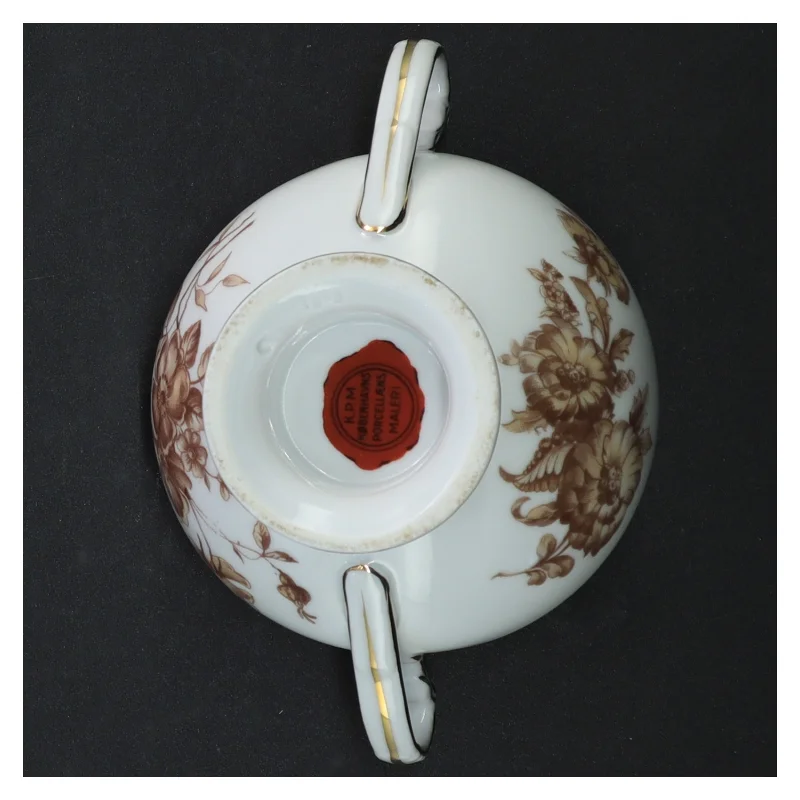 Porcelænssukkerskål med låg (str. Ø 11 cm)