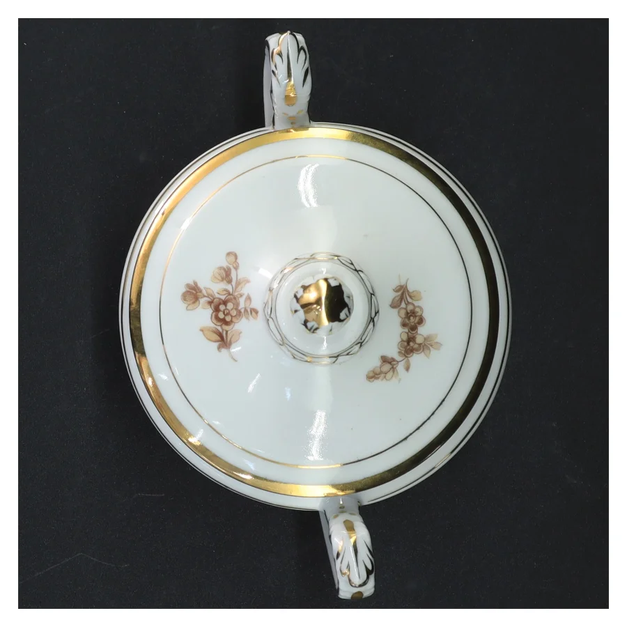 Porcelænssukkerskål med låg (str. Ø 11 cm)