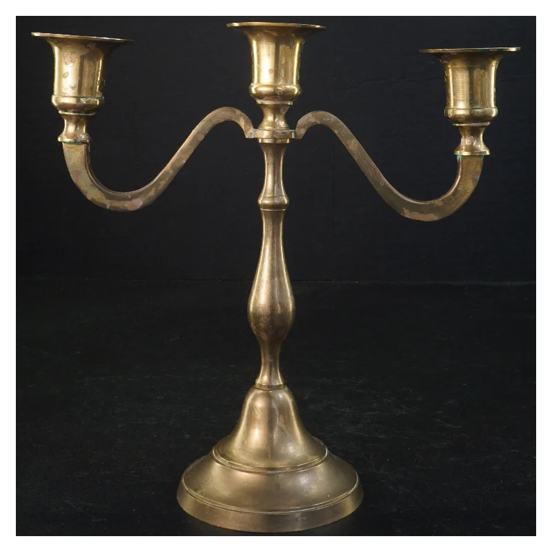 Messing lysestager (str. 22 cm)