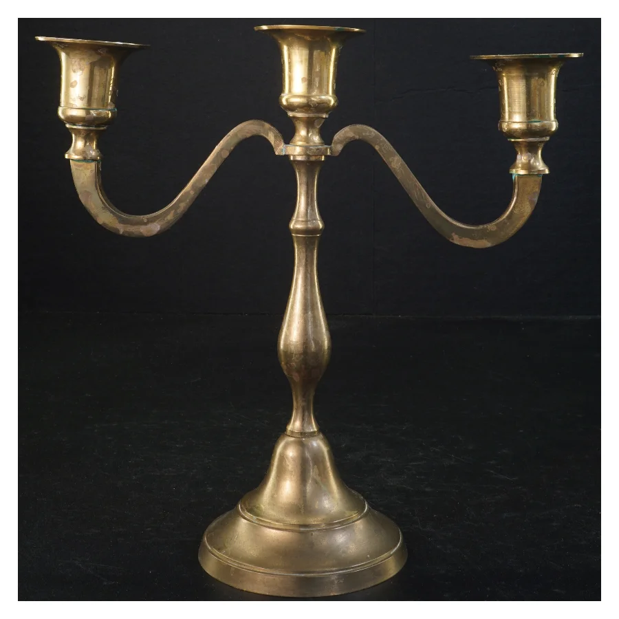 Messing lysestager (str. 22 cm)