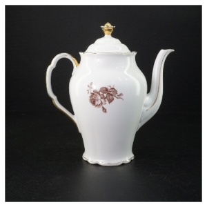 Porcelænstepotte med blomstermotiv (str. 23 cm)