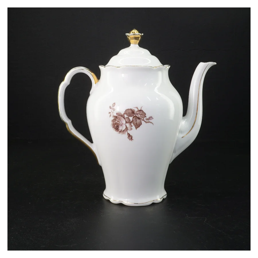 Porcelænstepotte med blomstermotiv (str. 23 cm)