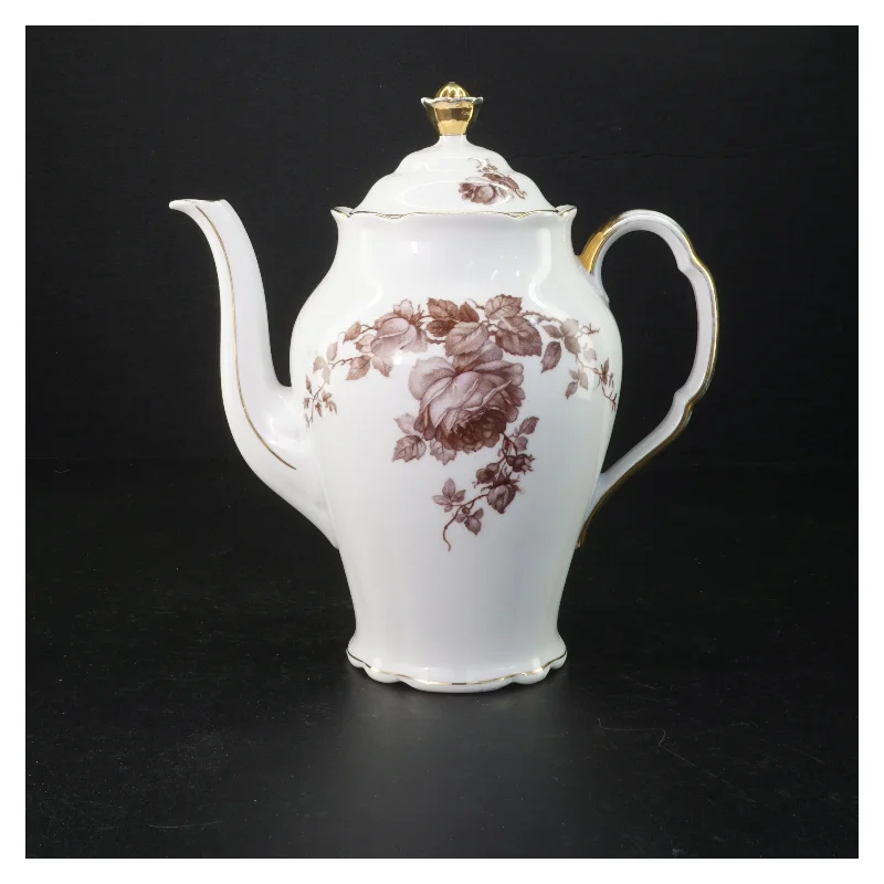 Porcelænstepotte med blomstermotiv (str. 23 cm)