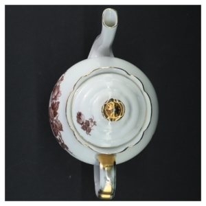 Porcelænstepotte med blomstermotiv (str. 23 cm)