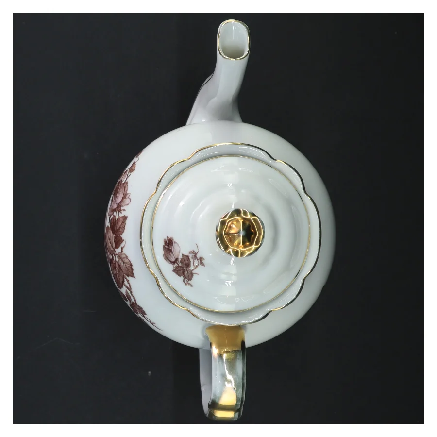 Porcelænstepotte med blomstermotiv (str. 23 cm)