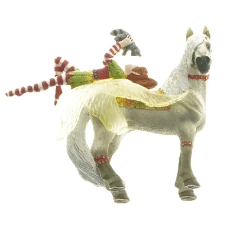 Dekorativ figur af hest og pige fra Schleich (str. 12 cm)