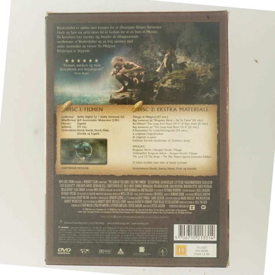 Lord of the Rings 2: The Two Towers med Navne ikke angivet (DVD)