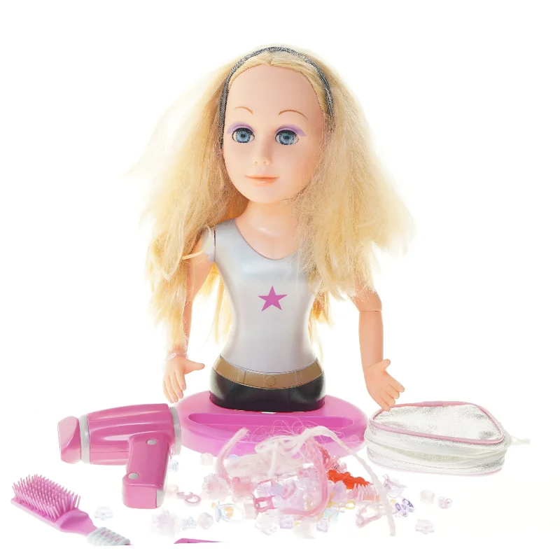 Frisørdukke med tilbehør (str. 39,5 cm)