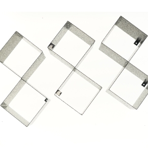 Metal væghylder (str. 3 stk 43x21,5 cm)