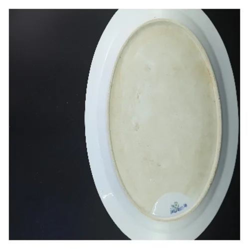 Porcelænsfad med blå blomst fra Royal Copenhagen (str. 38x49 cm)