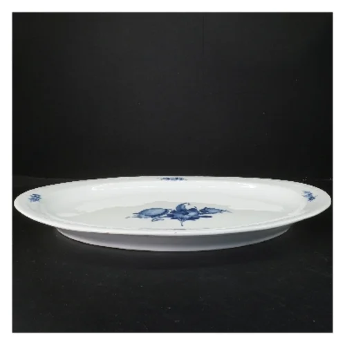 Porcelænsfad med blå blomst fra Royal Copenhagen (str. 38x49 cm)