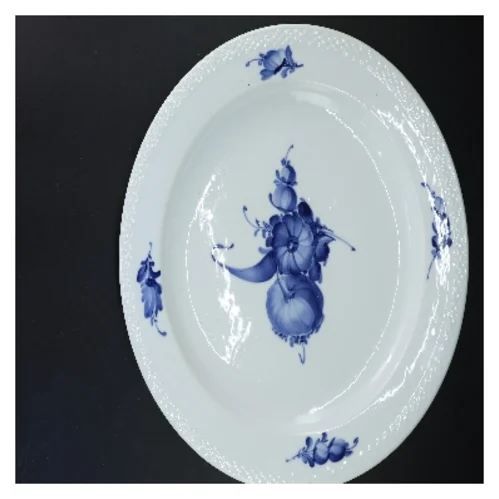  Blå blomst fad fra Royal Copenhagen (str. Ø 36 cm)