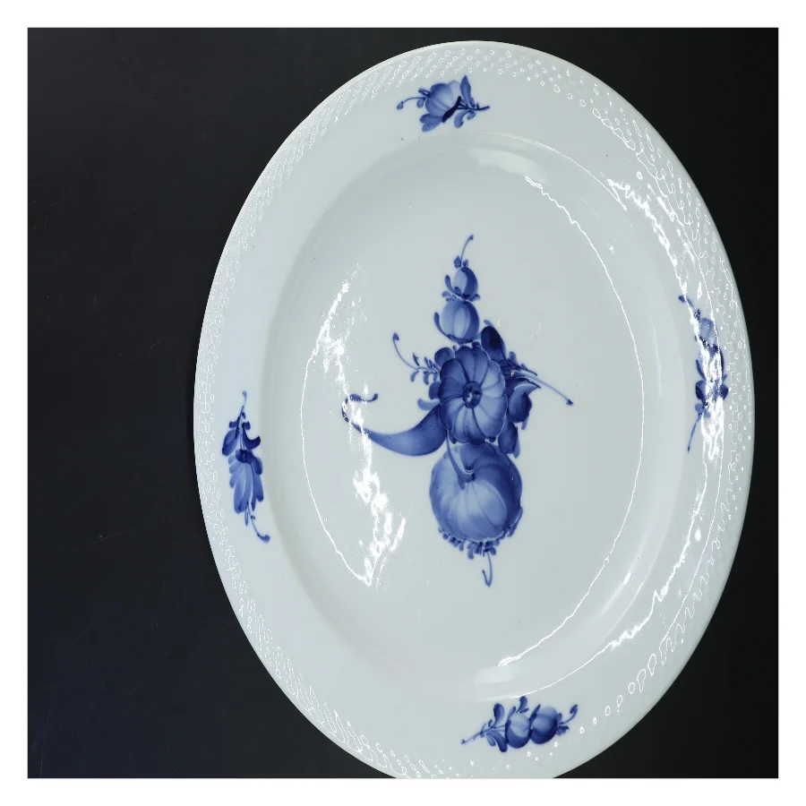  Blå blomst fad fra Royal Copenhagen (str. Ø 36 cm)