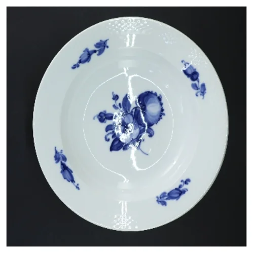 Sæt med 4 blå-blomst dybe tallerkener fra Royal Copenhagen (str. Ø 25,5 cm, 4 styk cm)