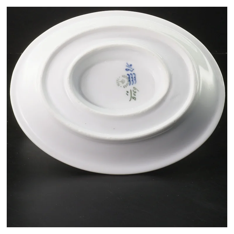 Hvid porcelæn sovsekande med blåt blomst fra Royal Copenhagen (str. 21 cm)