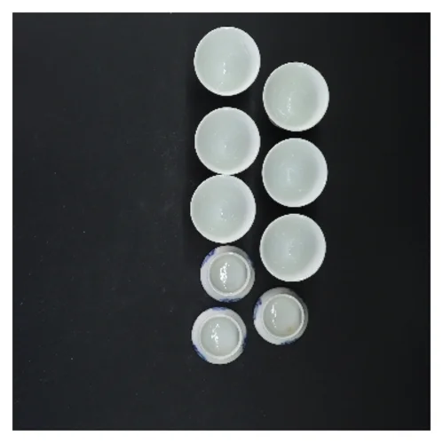 Æggebægere/saltkar med blå blomst design fra Royal Copenhagen (str. 6x5 cm)