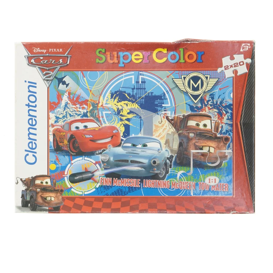 Clementoni Cars 2 puslespil fra Disney (str. 2 x 20 brikker)