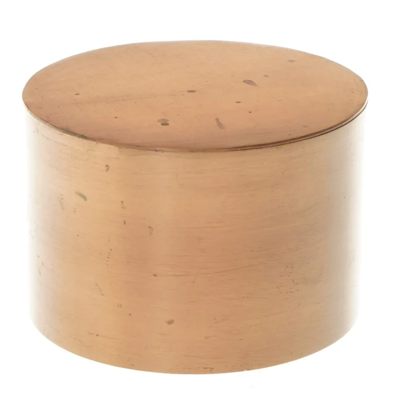 Rund metalopbevaringsboks (str. Ø 12 cm længde 8,5 cm)