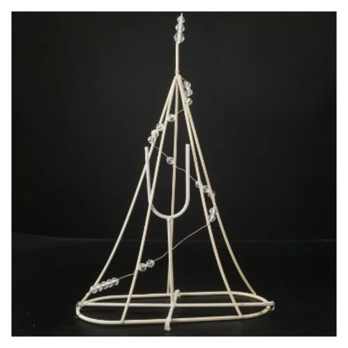 Lysestage med krystaller (str. 37x24x10 cm)