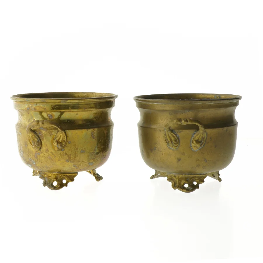 Messing urtepotteskjuler (str. Ø 13,5x11 cm)