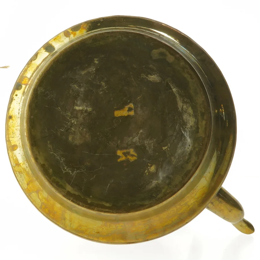 Vintage tekande i messing (str. Ø 18x13 cm)