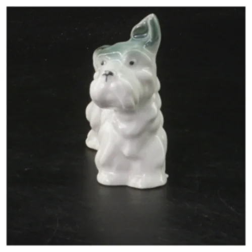Porcelænsfigur hund (str. 6 cm)