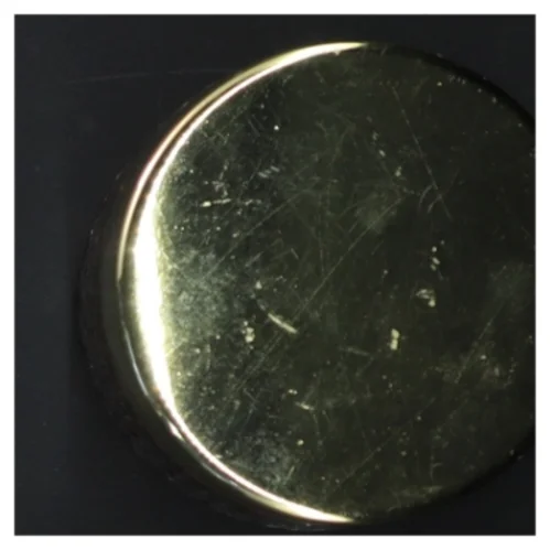 Glaskrukke med guldlåg (str. Ø 8 cm)