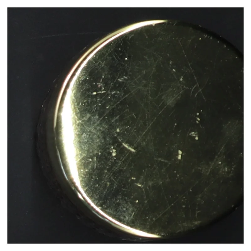 Glaskrukke med guldlåg (str. Ø 8 cm)