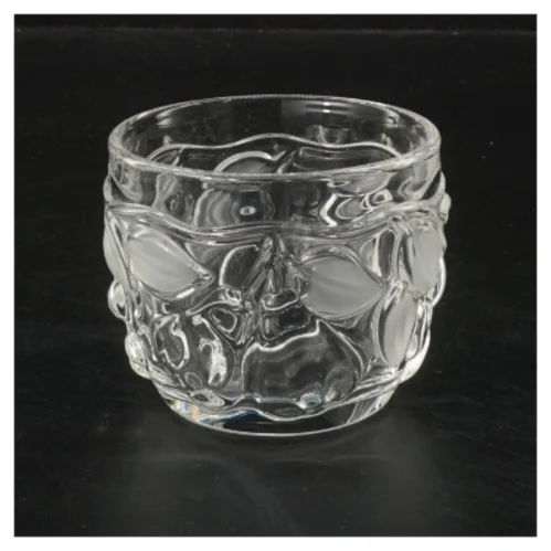 Glas vase med mønster (str. Ø 8,5x7 cm)